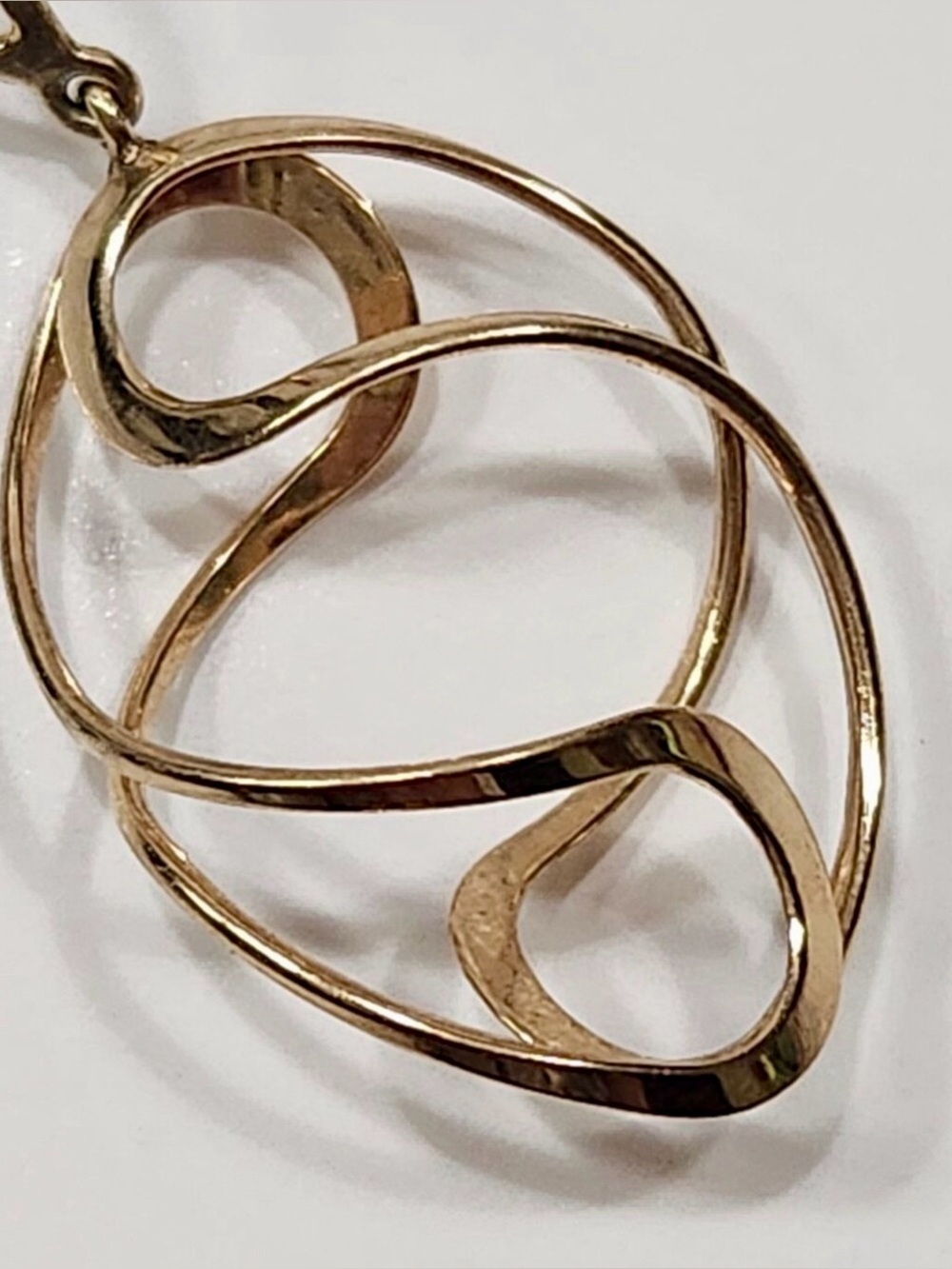 ⚜️ NABCO 14K Gold Freeform 3D Open Twist Dangle Drop Earrings - Picture 5 of 7